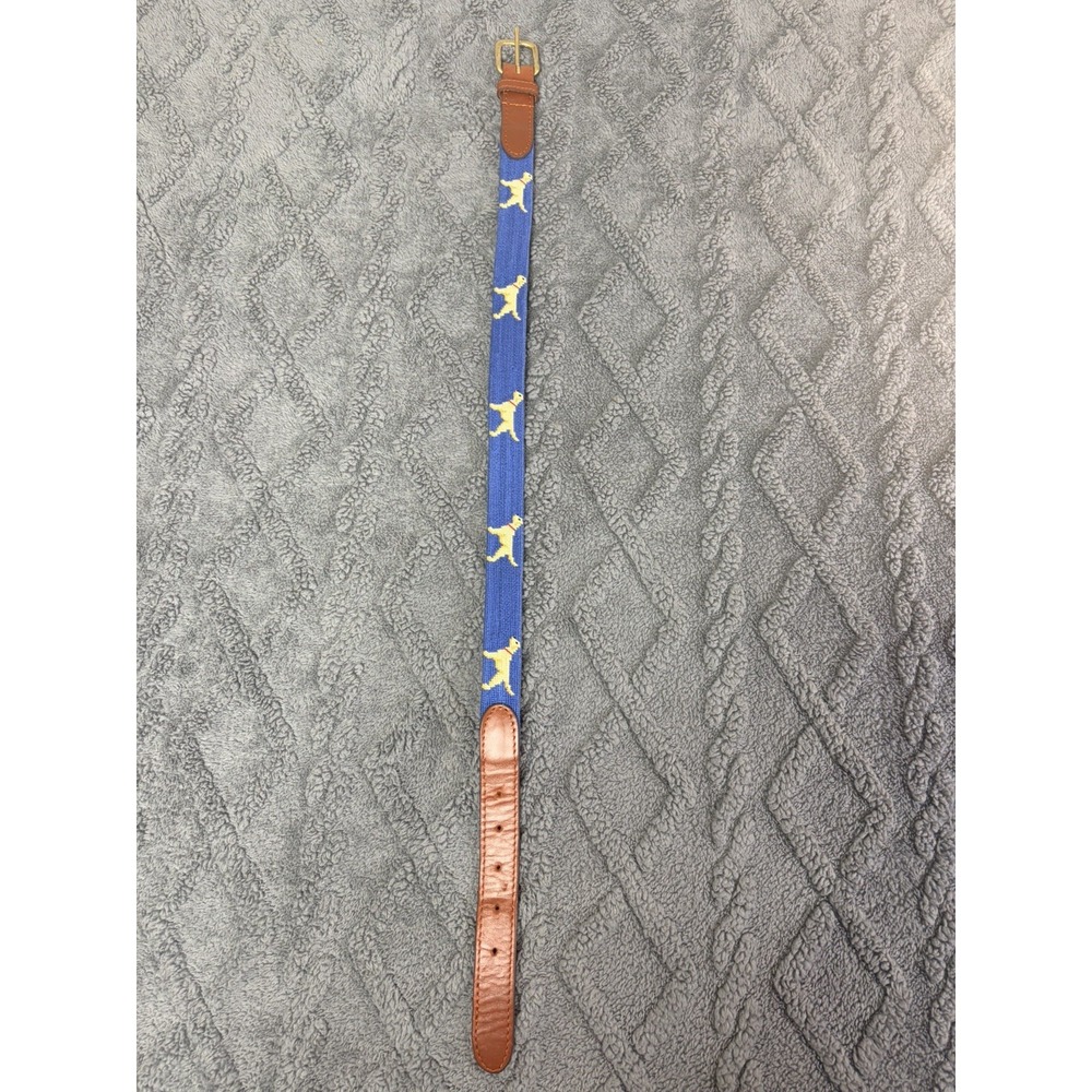 Smathers & Branson Hand-Stitched Needlepoint Brown Lab Belt Size 27